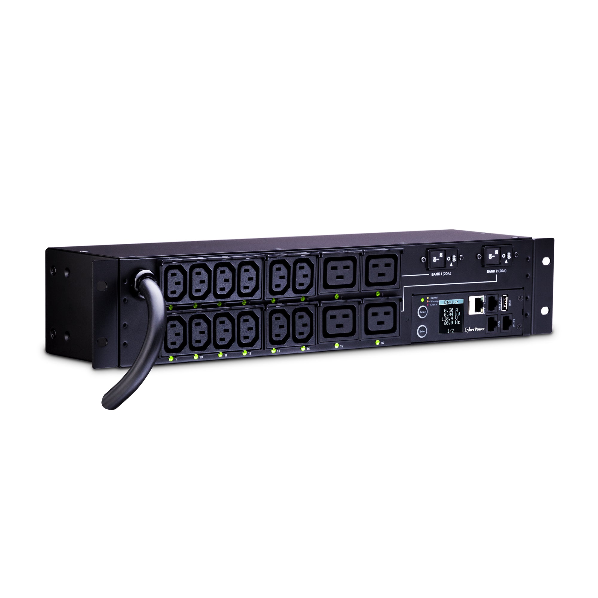 Cyber Power - PDU81008 - SW MBO PDU 30A 208V Metered-by-Outlet Switched PDU 16 C13-C19 Outlets 12ft cord