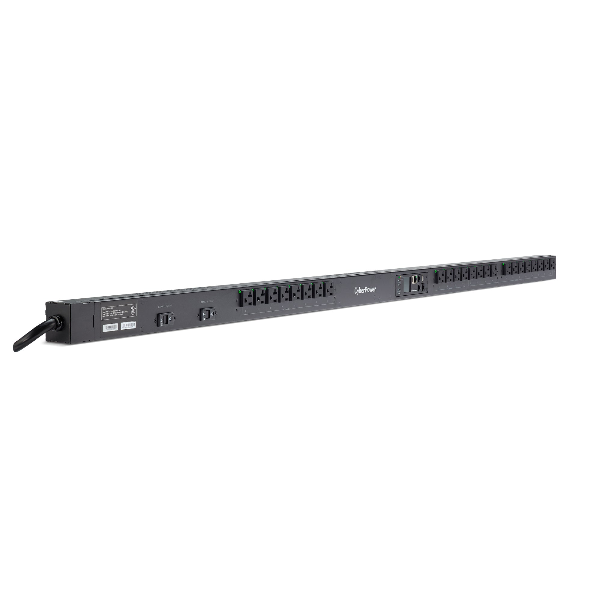 Cyber Power - PDU81102 - Metered-by-Outlet Switched PDU 30A 120V L5-30P Input (24) NEMA 5-20R Output 10ft