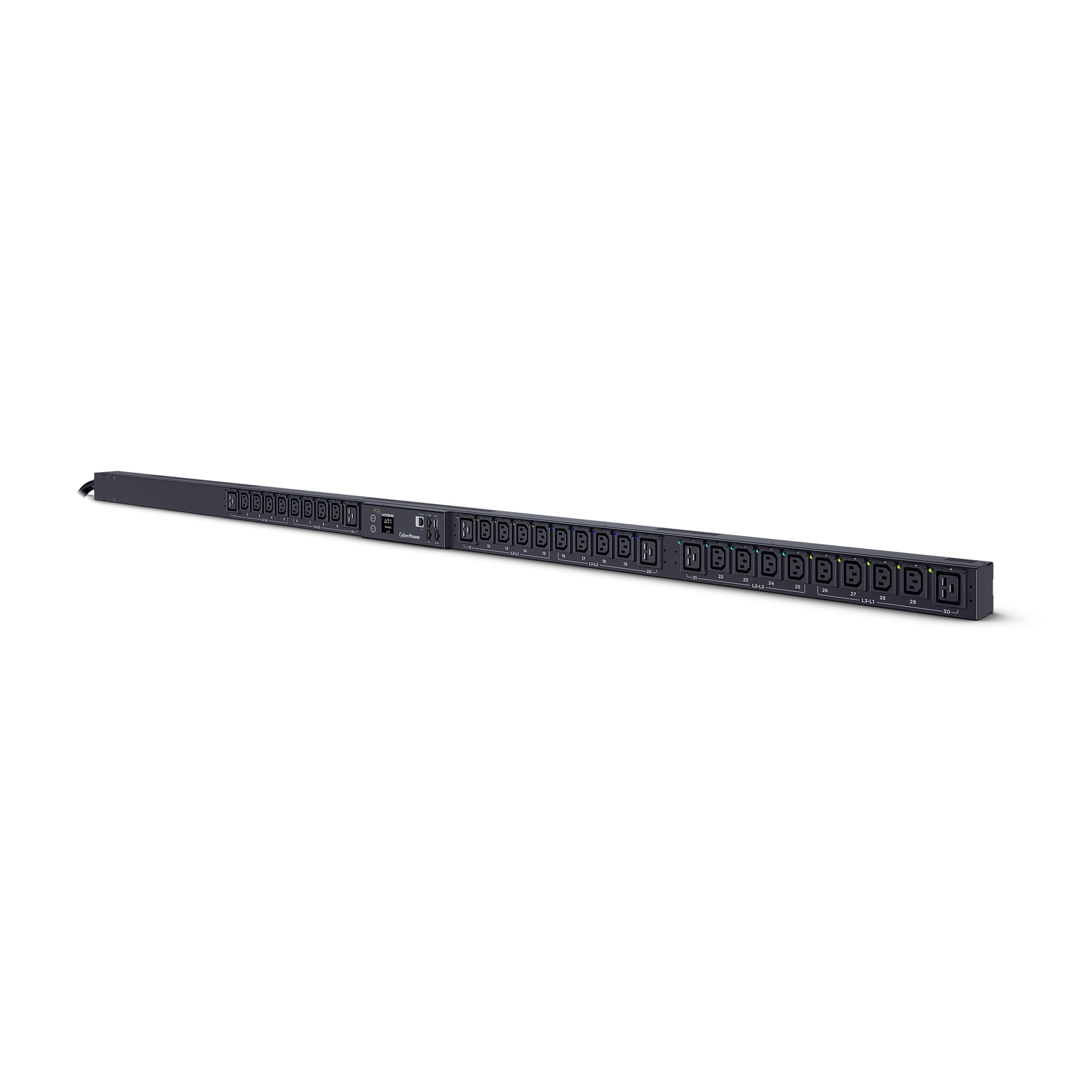 Cyber Power - PDU83103 - 3-Phase Switched MBO PDU, 200-240V/20A, 0U, (24) C13 + (6) C19, NEMA L15-20P