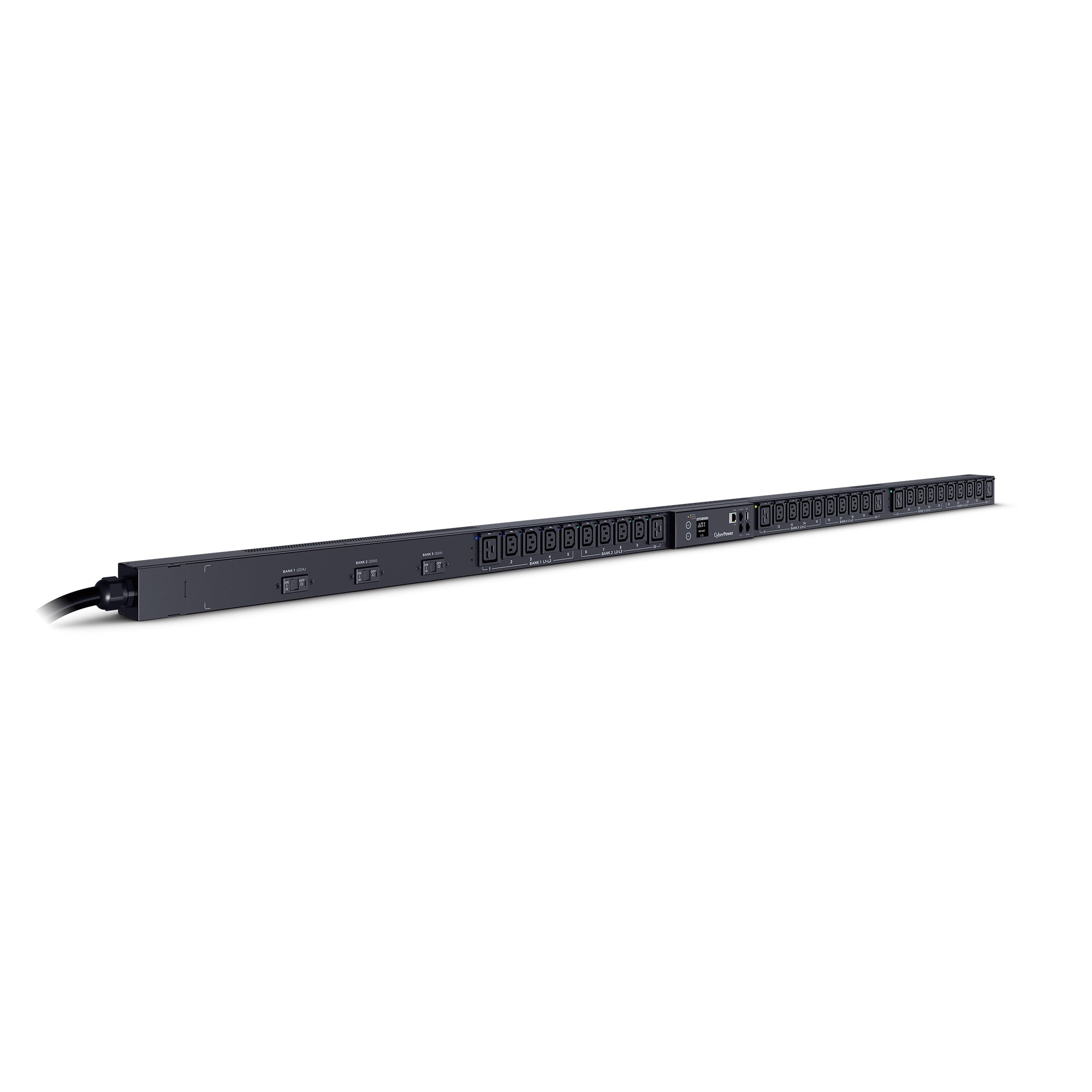Cyber Power - PDU83107 - 3-Phase Switched MBO PDU, 200-240V/50A, 0U, (24) C13 + (6) C19, Hubbell CS8365C
