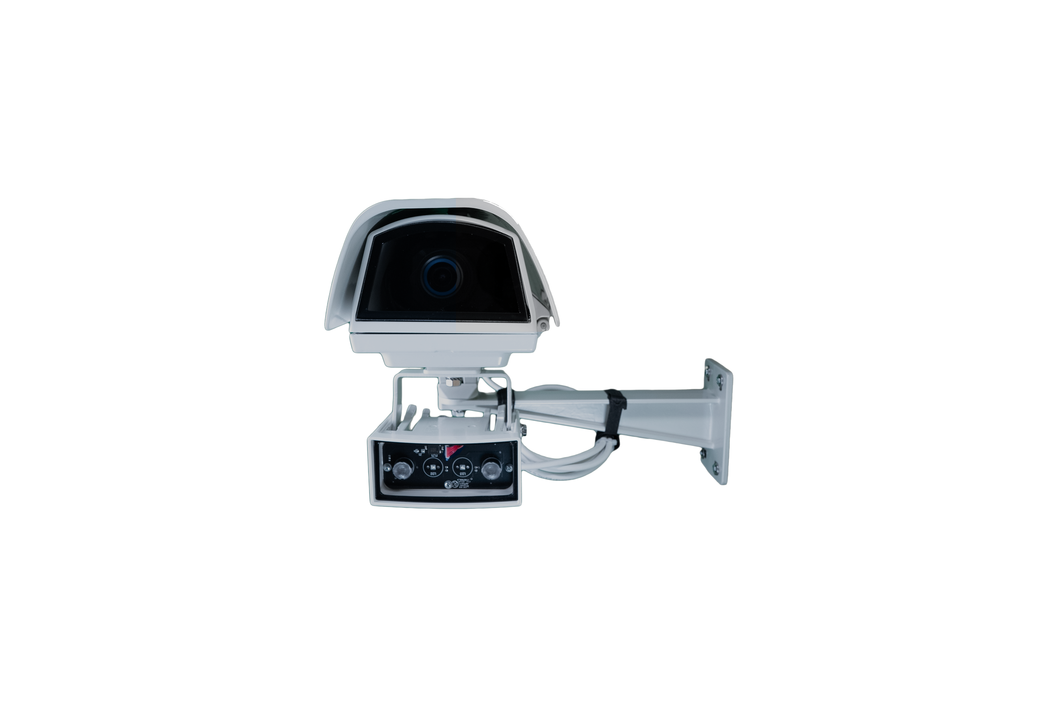 Hanwha - PNB-A9091RLPH - 4K Moderate Speed (up to 75MPH) LPR Box Camera Kit with Enclosure and IR, Licensed with Wisenet Road AI. Max. 4K resolution, 12-50 mm lens, H.265, H.264, MJPEG codec, WiseStream III, Includes PoE+ Camera enclosure with Wall m