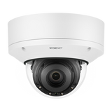 Hanwha - PND-A6081RV - 2MP Network AI IR Dome Camera, Max. 2MP resolution, Up to 120fps, 0.007Lux@F1.3 (Color), 0Lux (B/W, IR LED on), IR Viewable Length 40m(131.23ft), Wise IR, Day & Night (ICR), WDR (120dB), WiseNRⅡ (Using AI engine), H.265, H.264,