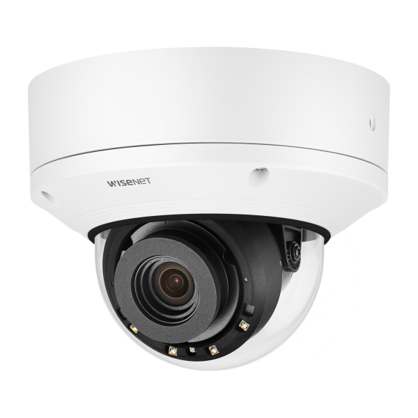 Hanwha - PND-A6081RV - 2MP Network AI IR Dome Camera, Max. 2MP resolution, Up to 120fps, 0.007Lux@F1.3 (Color), 0Lux (B/W, IR LED on), IR Viewable Length 40m(131.23ft), Wise IR, Day & Night (ICR), WDR (120dB), WiseNRⅡ (Using AI engine), H.265, H.264,