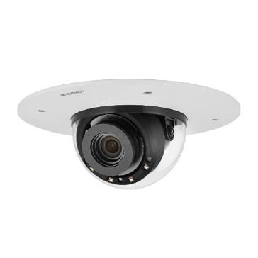 Hanwha - PND-A9081RF - 4K Network AI IR Dome Camera, Max. 4K resolution @ 30FPS, 0.05Lux@F1.6 (Color), 0Lux (B/W, IR LED on), Day & Night(ICR), 4.5~10mm(2.2x) motorized varifocal lens, WDR(120dB), H.265, H.264, MJPEG codec, WiseStreamⅡ, WiseStreamⅢ (