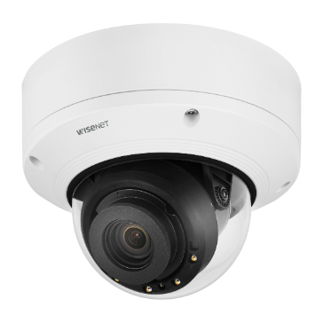 Hanwha - PND-A9081RV - 4K Network AI IR Dome Camera, Max. 4K resolution @ 30FPS, 0.05Lux@F1.6 (Color), 0Lux (B/W, IR LED on), Day & Night(ICR), 4.5~10mm(2.2x) motorized varifocal lens, WDR(120dB), H.265, H.264, MJPEG codec, WiseStreamⅡ, WiseStreamⅢ (