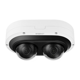 Hanwha - PNM-C12083RVD - Network vandal outdoor 2CH AI IR dome camera, (6MP X 2 sensors) 12MP @ 15fps, 3.4~6.8mm(2x) (95.08°~47.64°) motorized varifocal lens, Triple codec (H.265/H.264/MJPEG), IR viewable length 25m (82ft), USB port for easy installa