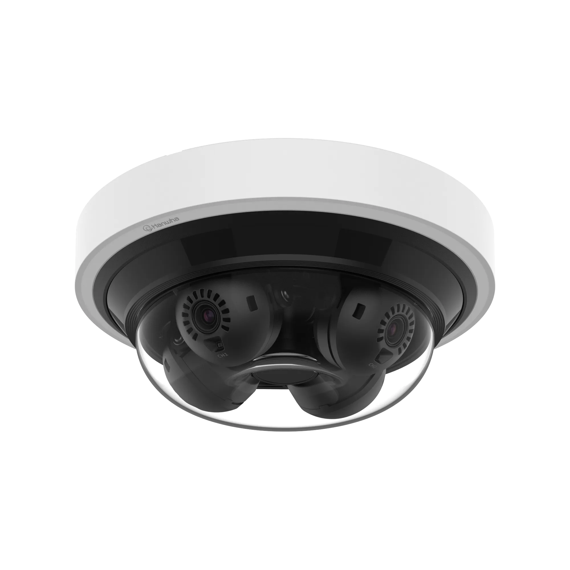 Hanwha - PNM-C16013RVQ - Wisenet P series network vandal outdoor mini Multi-Directional camera 4CH x 4MP @ 15FPS, Fix Lens 3.19mm (FoV H: 97°, V: 54°), triple codec H.265/H.264/MJPEG, 120dB WDR; IR viewable length 20m (65.6ft), USB port for easy inst