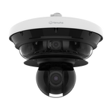 Hanwha - PNM-C34404RQPZ - Wisenet P series network vandal outdoor Multi-Directional camera with PTZ, [AI ON] 4CH x 8MP @ 15FPS / [AI OFF] 4CH x 8MP @ 20FPS + PTZ 40x 2MP @ 60FPS, 4CH Remote PTRZ Lens 3.3~5.7mm (FoV H: 109°~56°, V: 55°~31°), triple co