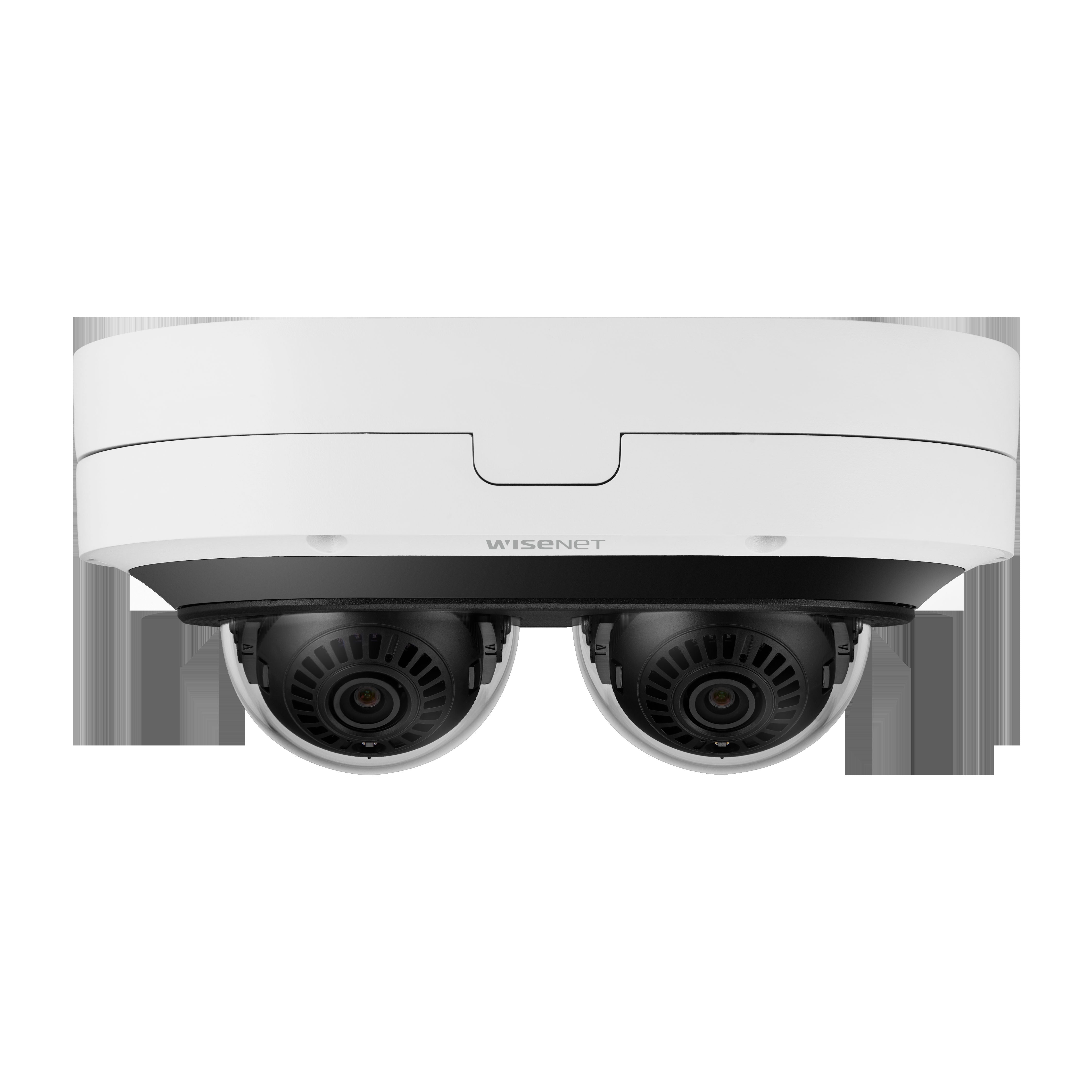Hanwha - PNM-C7083RVD - 2MP X 2 AI, IR outdoor Dome