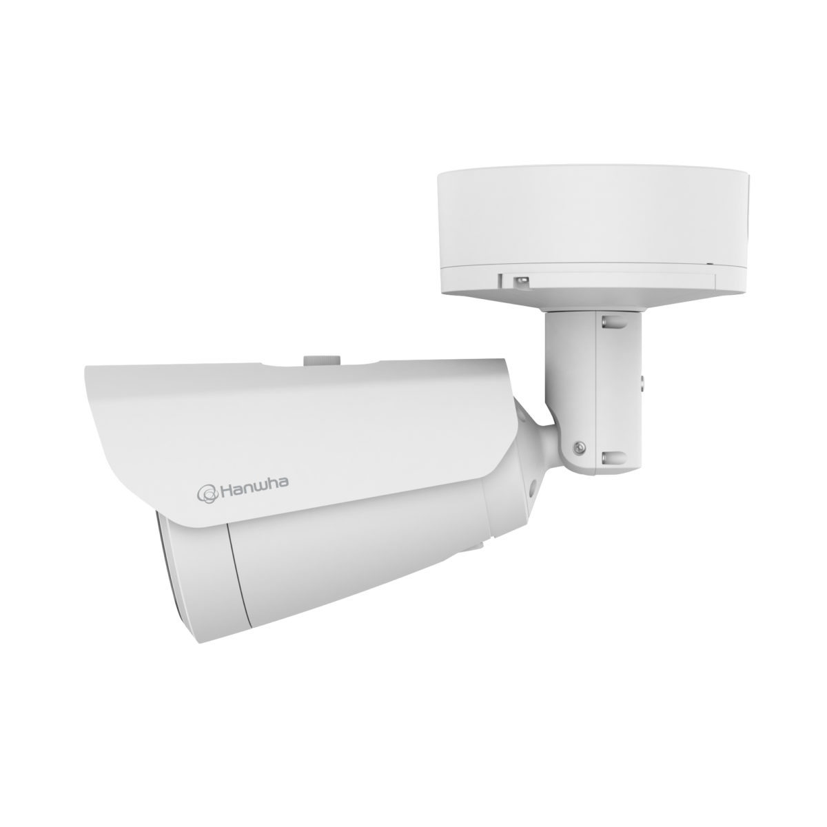 Hanwha - PNO-A9311RLP - 4K Low- Moderate Speed dedicated LPR Bullet Camera with Wisenet Road AI, Max. 4K resolution @ 30FPS, 0.05Lux@F1.6 (Color), 0Lux (B/W, IR LED on), WiseIR for LPR plate reads for approx. 200ft (61m), Day & Night(ICR), 6.91~214.6