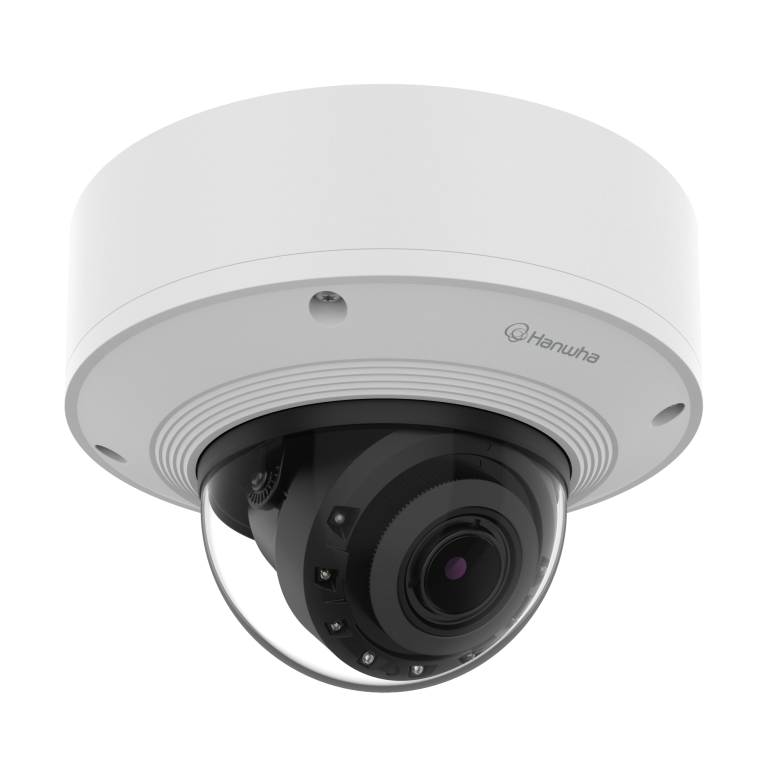 Hanwha - PNV-A6081R-E2T - 2MP Network AI IR Vandal Dome Camera with built-in 2TB SSD and pre-installed WAVE server and ability to record up to 5 additional cameras. Max. 2MP resolution, Up to 120fps, 0.007Lux@F1.3 (Color), 4.38~9.33mm(2.13x) motorize