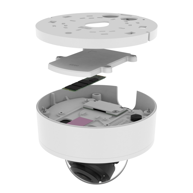 Hanwha - PNV-A6081R-E2T - 2MP Network AI IR Vandal Dome Camera with built-in 2TB SSD and pre-installed WAVE server and ability to record up to 5 additional cameras. Max. 2MP resolution, Up to 120fps, 0.007Lux@F1.3 (Color), 4.38~9.33mm(2.13x) motorize