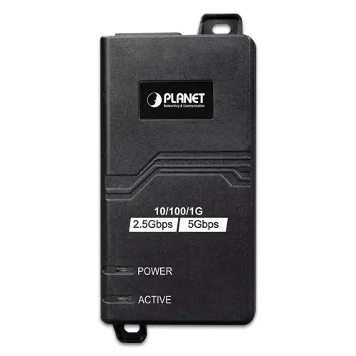 PLANET - POE-165 - Single-Port Multigigabit 802.3at PoE+ Injector - 30W (All-in-one Pack, 10M/100M/1G/2.5G/5G speed)