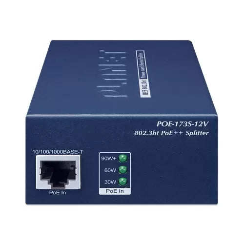PLANET - POE-173S-12V - Single-Port 10/100/1000Mbps 802.3bt PoE++ Splitter