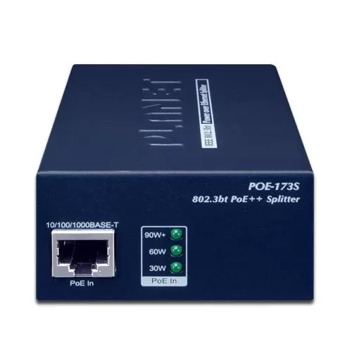 PLANET - POE-173S - Single-Port 10/100/1000T 802.3bt PoE++ Splitter (12V/19/24V, 802.3bt type 4 PD, PoH compatible)