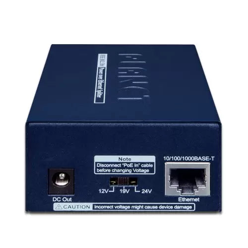 PLANET - POE-173S - Single-Port 10/100/1000T 802.3bt PoE++ Splitter (12V/19/24V, 802.3bt type 4 PD, PoH compatible)