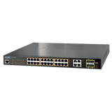 ACTi - PPSW-1101 - 24-Port Gigabit 802.3at Managed PoE Switch , (PoE Budget 440W)