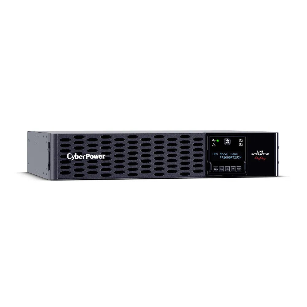 CYBERPOWER - PR1000RT2UCN - 1000VA/1000W, Sine Wave, 2U, NEMA 5-15P, 10 Ft Cord, 8 NEMA 5-15R, USB, Serial, SNMP, Relay, EPO, PowerPanel Business Edition software, Includes RMCARD205, Cloud monitoring, 3 Yr Warranty