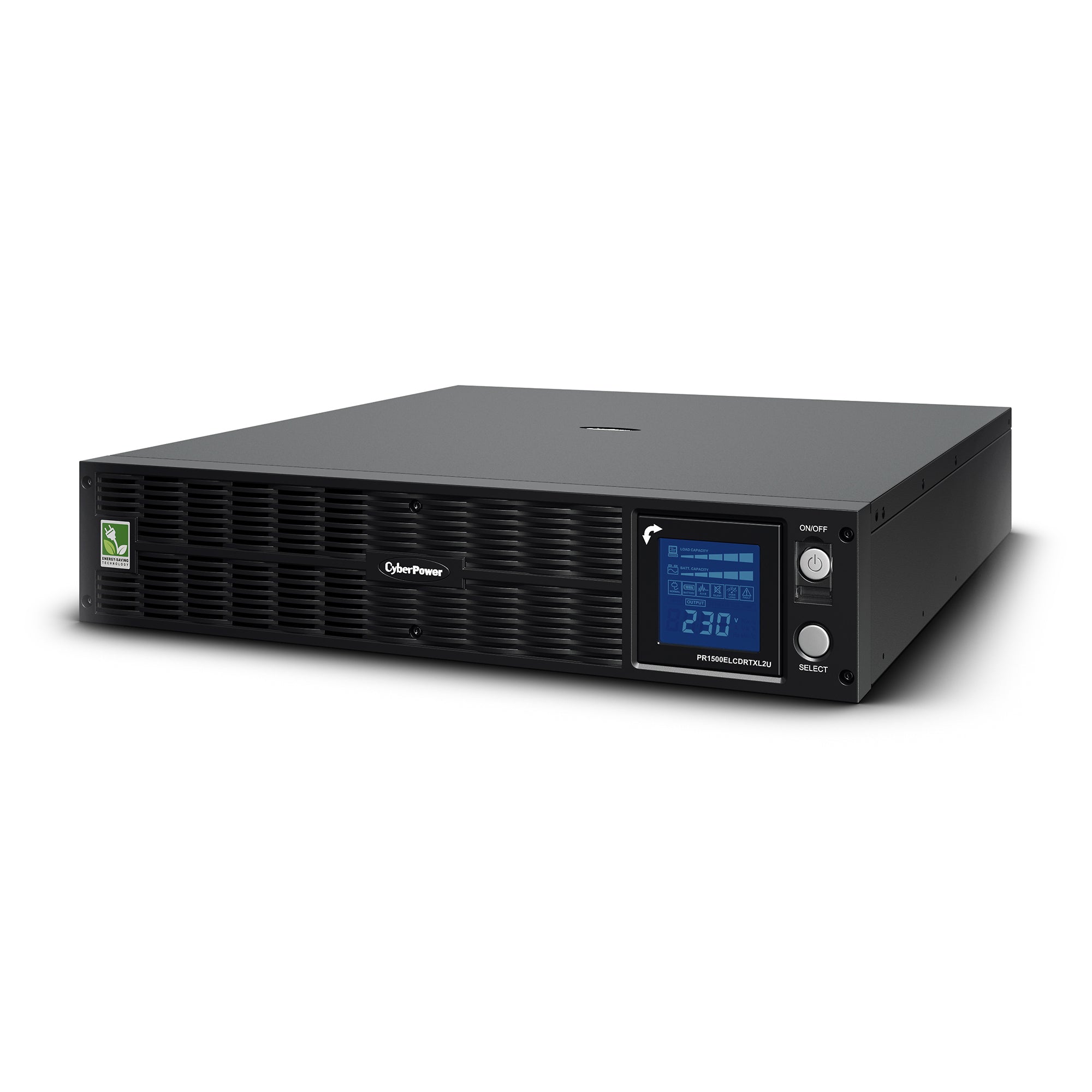 CYBERPOWER - PR1500ELCDRTXL2U - 1500VA/1125W 230V Sinewave 10 IEC outlet, Extended Battery, LCD AVR Rackmount, 3 year warranty