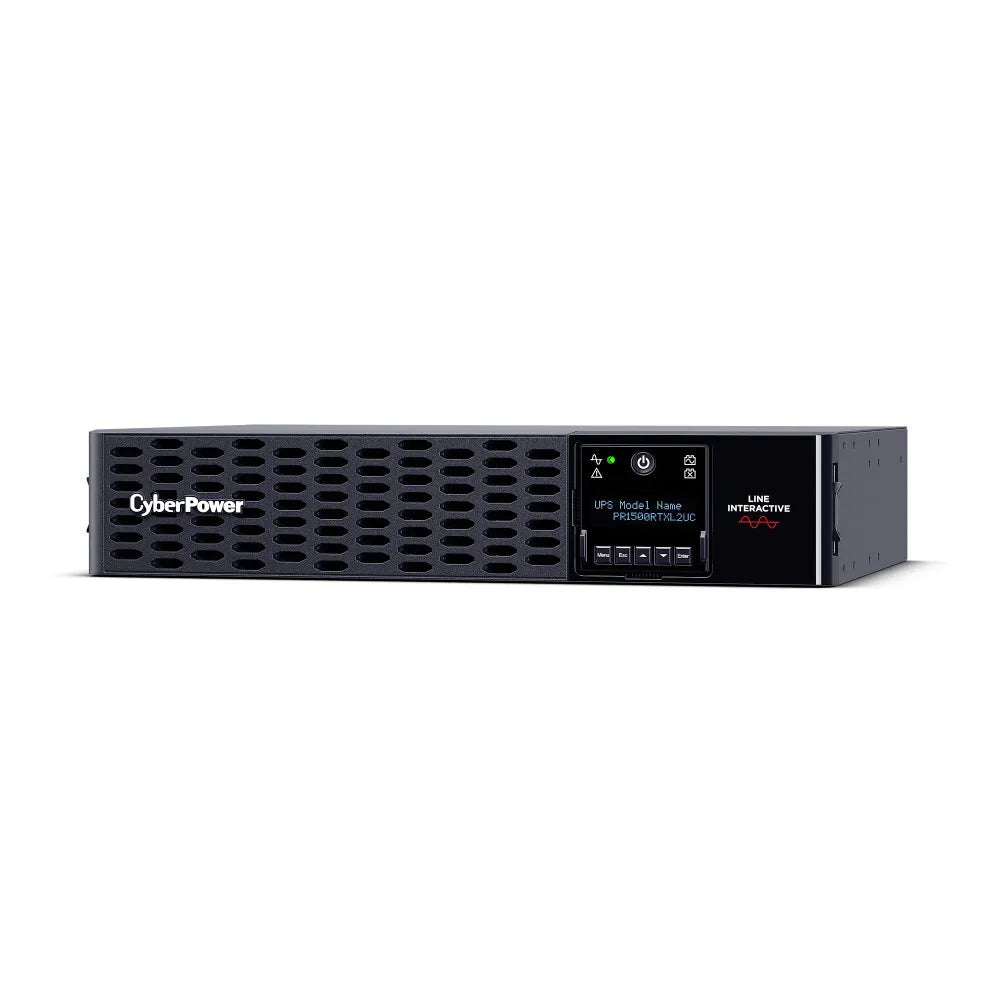 CYBERPOWER - PR1500RTXL2UC - 1500VA/1500W, Sine Wave, 2U, NEMA 5-15P, 10 Ft Cord, 8 NEMA 5-15R, USB, Serial, SNMP, Relay, EPO, PowerPanel Business Edition software, Built-in Cloud Monitoring, Accepts EBM BP48VP2U02, 3 Yr Warranty