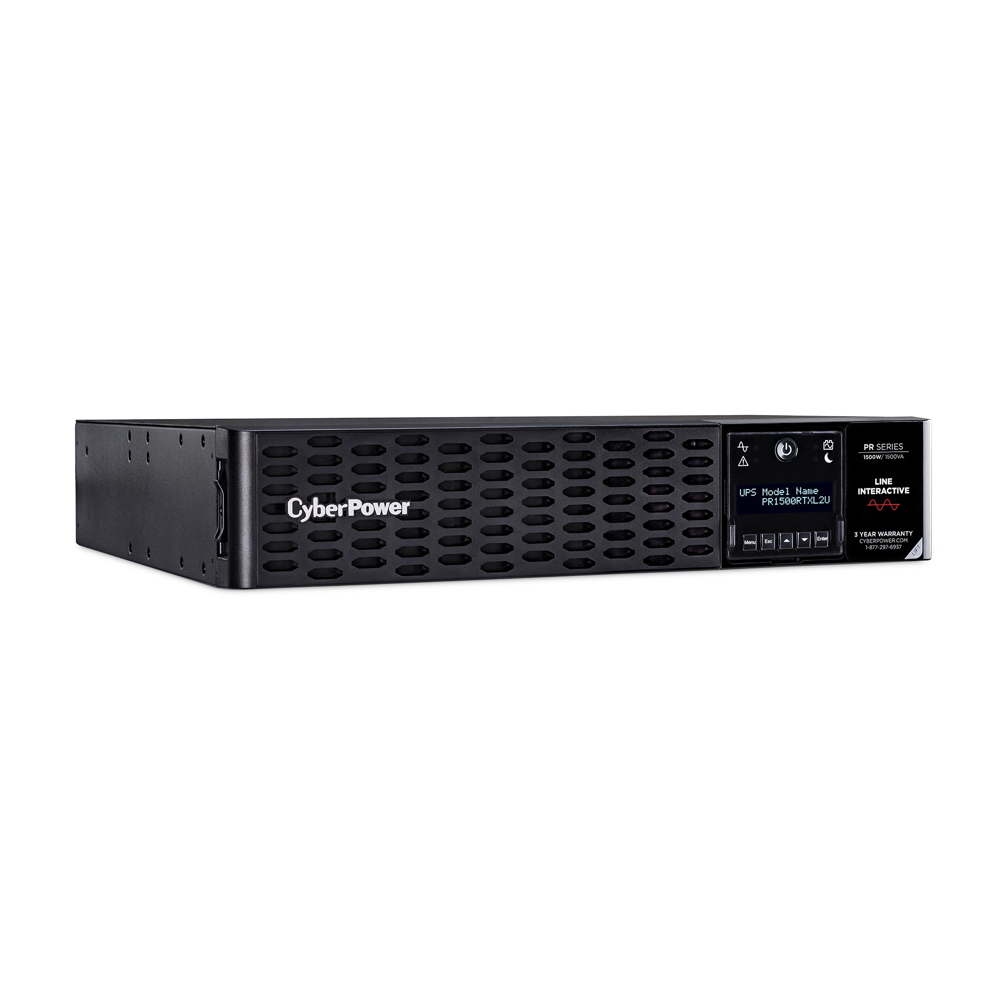 Cyber Power - PR1500RTXL2U - UPS SYSTEMS New Smart App 1500VA/1500W, Sine Wave, 2U, NEMA 5-15P, 10 Ft Cord