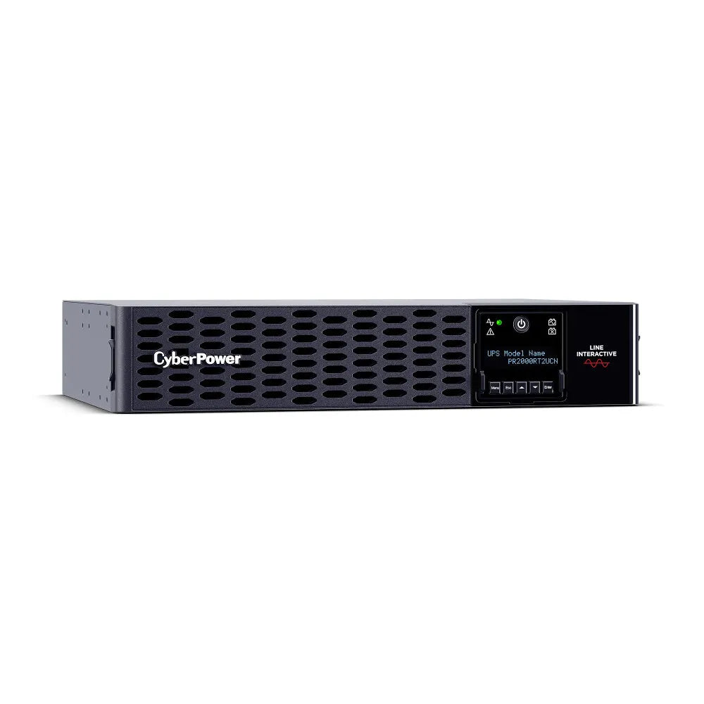 CYBERPOWER - PR2000RT2UCN - 2000VA/2000W, Sine Wave, 2U, NEMA 5-20P, 10 Ft Cord, 8 NEMA 5-20R, USB, Serial, SNMP, Cloud, Relay, EPO, PowerPanel Business Edition software, Pre-installed RMCARD205, 3 Year Warranty