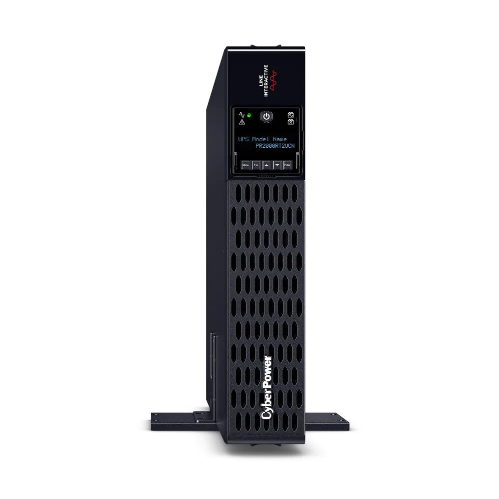 CYBERPOWER - PR2000RT2UCN - 2000VA/2000W, Sine Wave, 2U, NEMA 5-20P, 10 Ft Cord, 8 NEMA 5-20R, USB, Serial, SNMP, Cloud, Relay, EPO, PowerPanel Business Edition software, Pre-installed RMCARD205, 3 Year Warranty