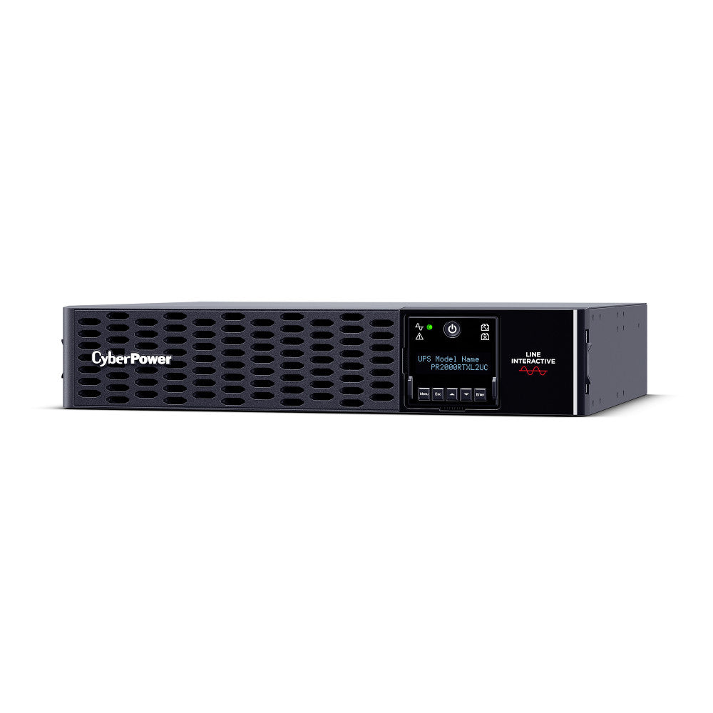 CYBERPOWER - PR2000RTXL2UC - 2000VA/2000W, Sine Wave, 2U, NEMA 5-20P, 10 Ft Cord, 8 NEMA 5-20R, USB, Serial, SNMP, Relay, EPO, PowerPanel Business Edition software, Built-in Cloud Monitoring, Accepts EBM BP48VP2U02, 3 Yr Warranty