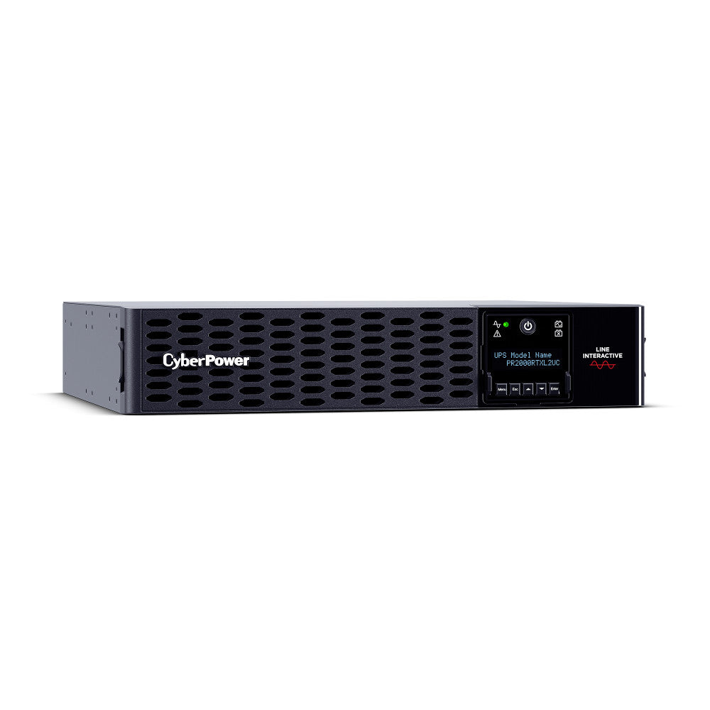 CYBERPOWER - PR2000RTXL2UC - 2000VA/2000W, Sine Wave, 2U, NEMA 5-20P, 10 Ft Cord, 8 NEMA 5-20R, USB, Serial, SNMP, Relay, EPO, PowerPanel Business Edition software, Built-in Cloud Monitoring, Accepts EBM BP48VP2U02, 3 Yr Warranty