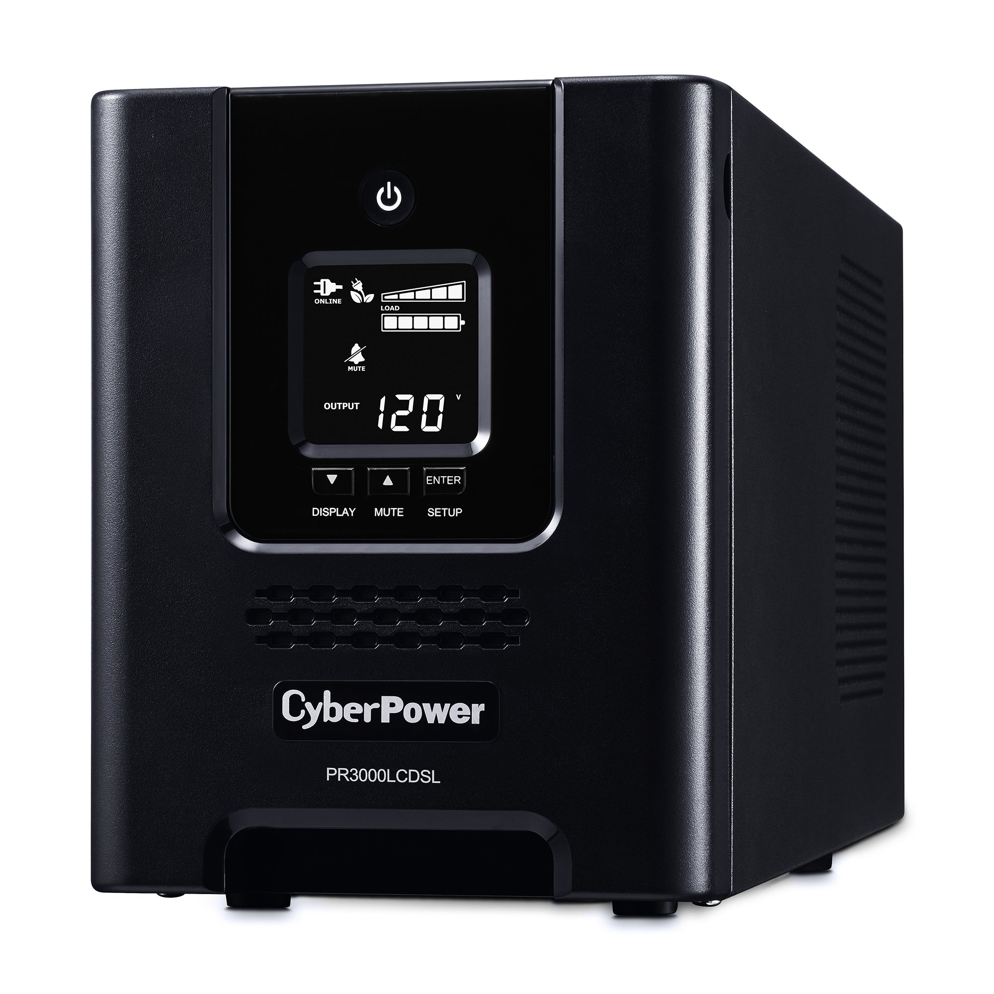 CYBERPOWER - PR3000LCDSL - 3000VA/2700W, Pure Sine Wave, NEMA L5-30P (straight), 10 ft, 6 NEMA 5-20R, 1 NEMA L5-30R, USB, Serial, SNMP, Relay, EPO, PowerPanel Business Edition software, Yes, 3 year warranty