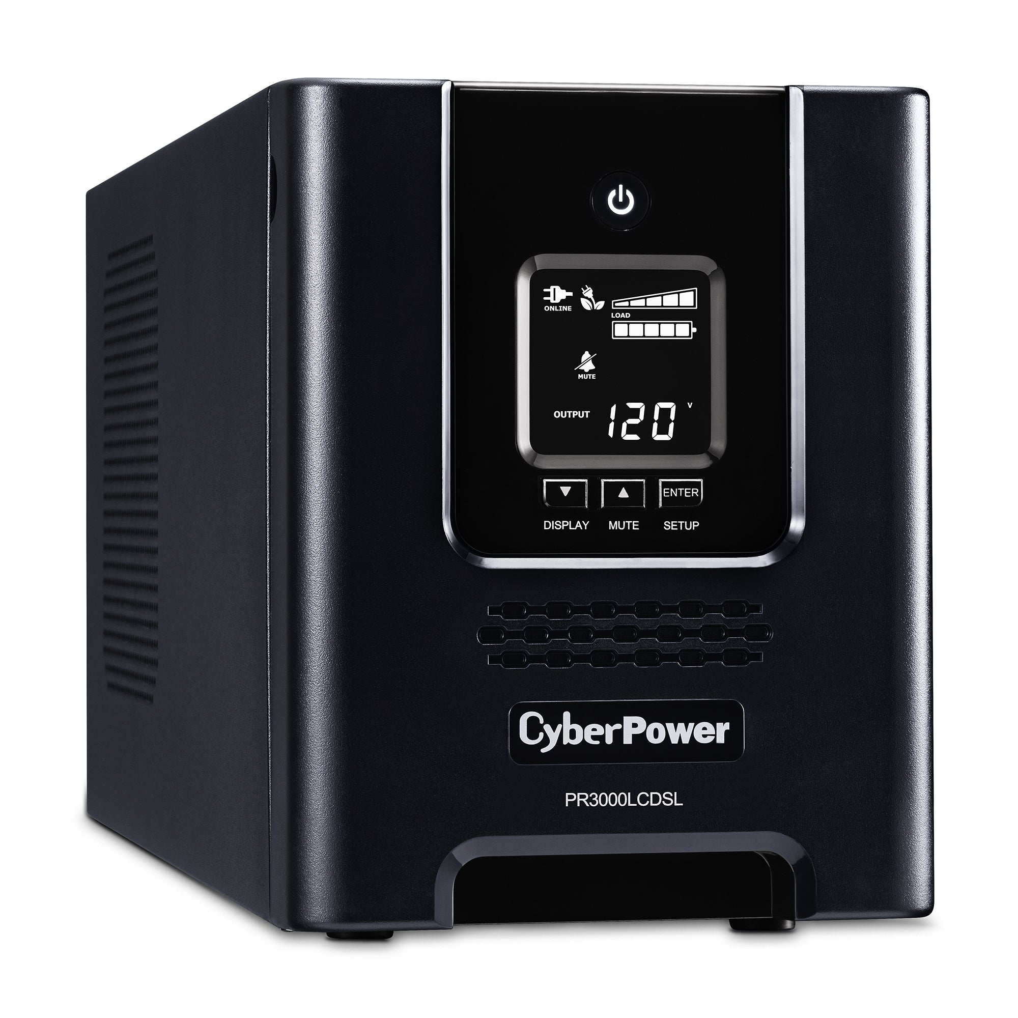 CYBERPOWER - PR3000LCDSL - 3000VA/2700W, Pure Sine Wave, NEMA L5-30P (straight), 10 ft, 6 NEMA 5-20R, 1 NEMA L5-30R, USB, Serial, SNMP, Relay, EPO, PowerPanel Business Edition software, Yes, 3 year warranty