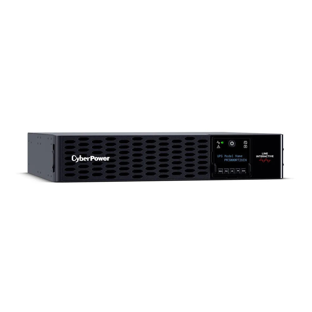 CYBERPOWER - PR3000RT2UCN - 3000VA/3000W, Sine Wave, 2U, NEMA L5-30P, 10 Ft Cord, 8 NEMA 5-20R +1 NEMA L5-30R, USB, Serial, SNMP, Cloud, Relay, EPO, PowerPanel Business Edition software, 3 Yr Warranty