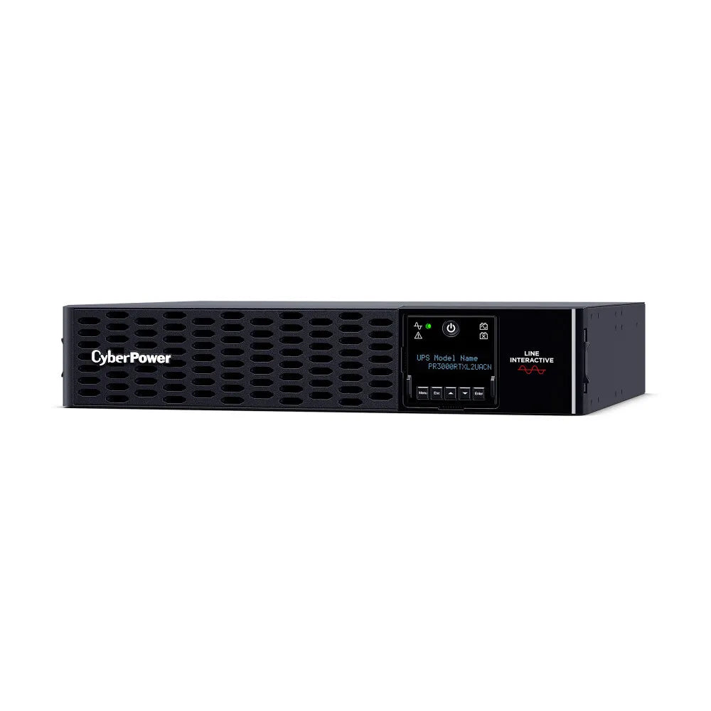CYBERPOWER - PR3000RTXL2UACN - 3000VA/3000W, Sine Wave, 2U, NEMA L5-30P, 10 Ft Cord, 8 NEMA 5-20R +1 NEMA L5-30R, USB, Serial, SNMP, Relay, EPO, PowerPanel Business Edition software, Built-in Cloud, Accepts EBM BP48VP2U03, Pre-installed RMCARD205, 3 