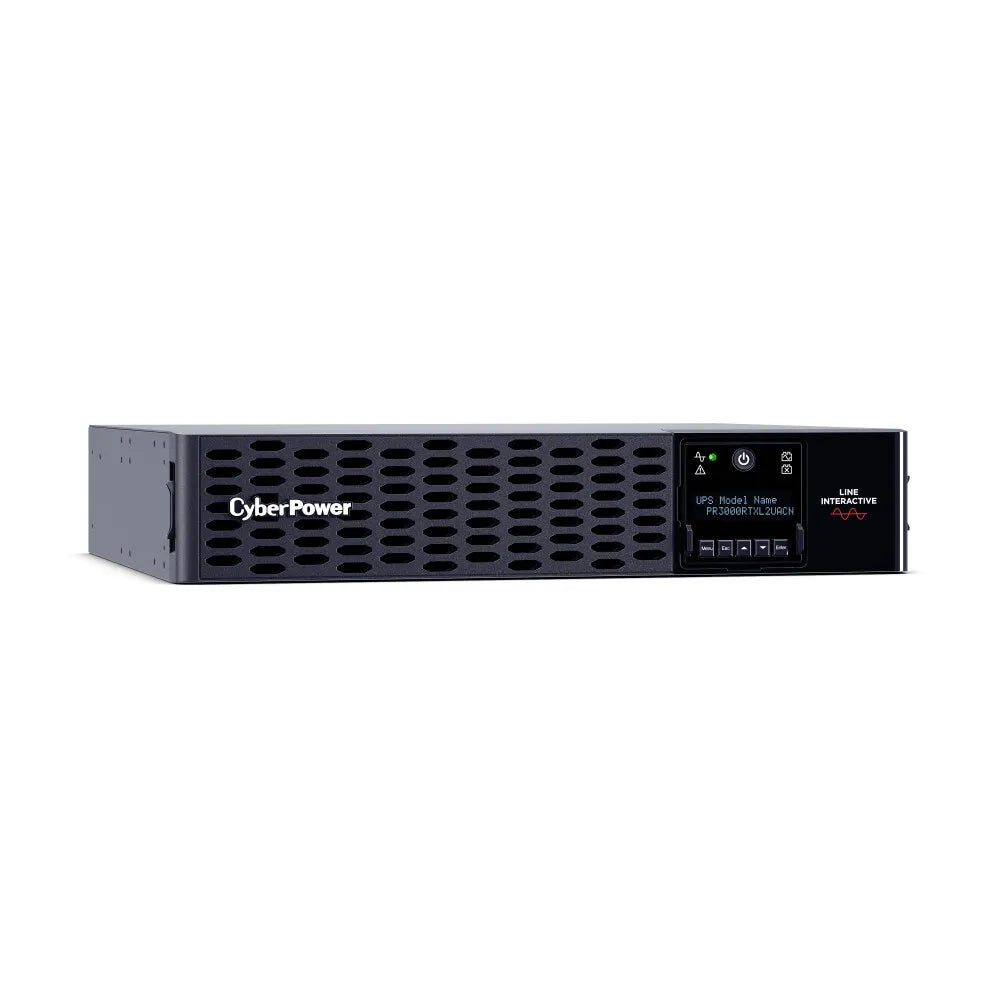 CYBERPOWER - PR3000RTXL2UACN - 3000VA/3000W, Sine Wave, 2U, NEMA L5-30P, 10 Ft Cord, 8 NEMA 5-20R +1 NEMA L5-30R, USB, Serial, SNMP, Relay, EPO, PowerPanel Business Edition software, Built-in Cloud, Accepts EBM BP48VP2U03, Pre-installed RMCARD205, 3 