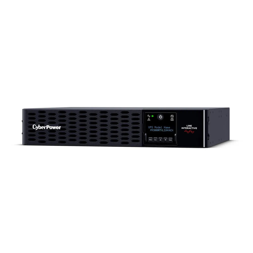 Cyber Power - PR3000RTXL2UC - 3000VA/3000W, Sine Wave, 2U, NEMA L5-30P, 10 Ft Cord, 8 NEMA 5-20R +1 NEMA L5-30R, PowerPanel Business Edition Software, Accepts EBM BP48VP2U02