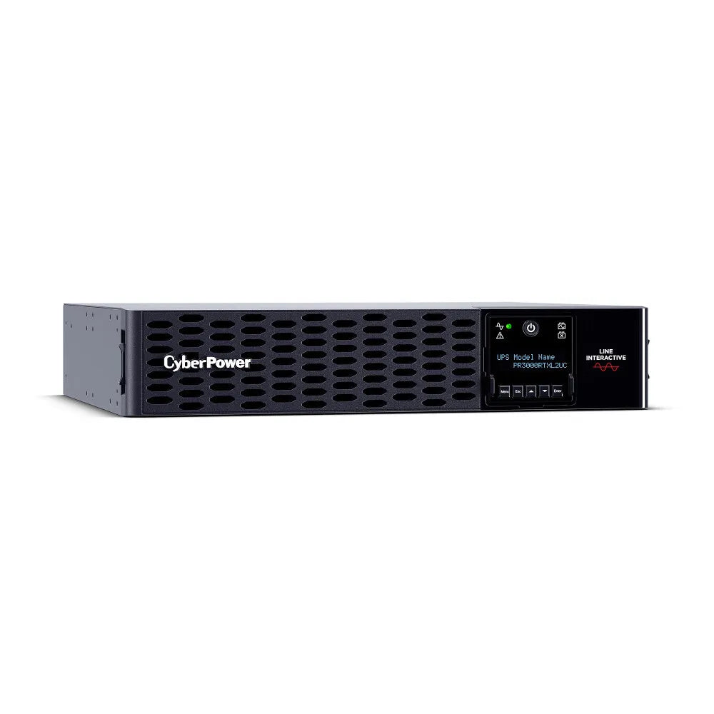 Cyber Power - PR3000RTXL2UC - 3000VA/3000W, Sine Wave, 2U, NEMA L5-30P, 10 Ft Cord, 8 NEMA 5-20R +1 NEMA L5-30R, PowerPanel Business Edition Software, Accepts EBM BP48VP2U02
