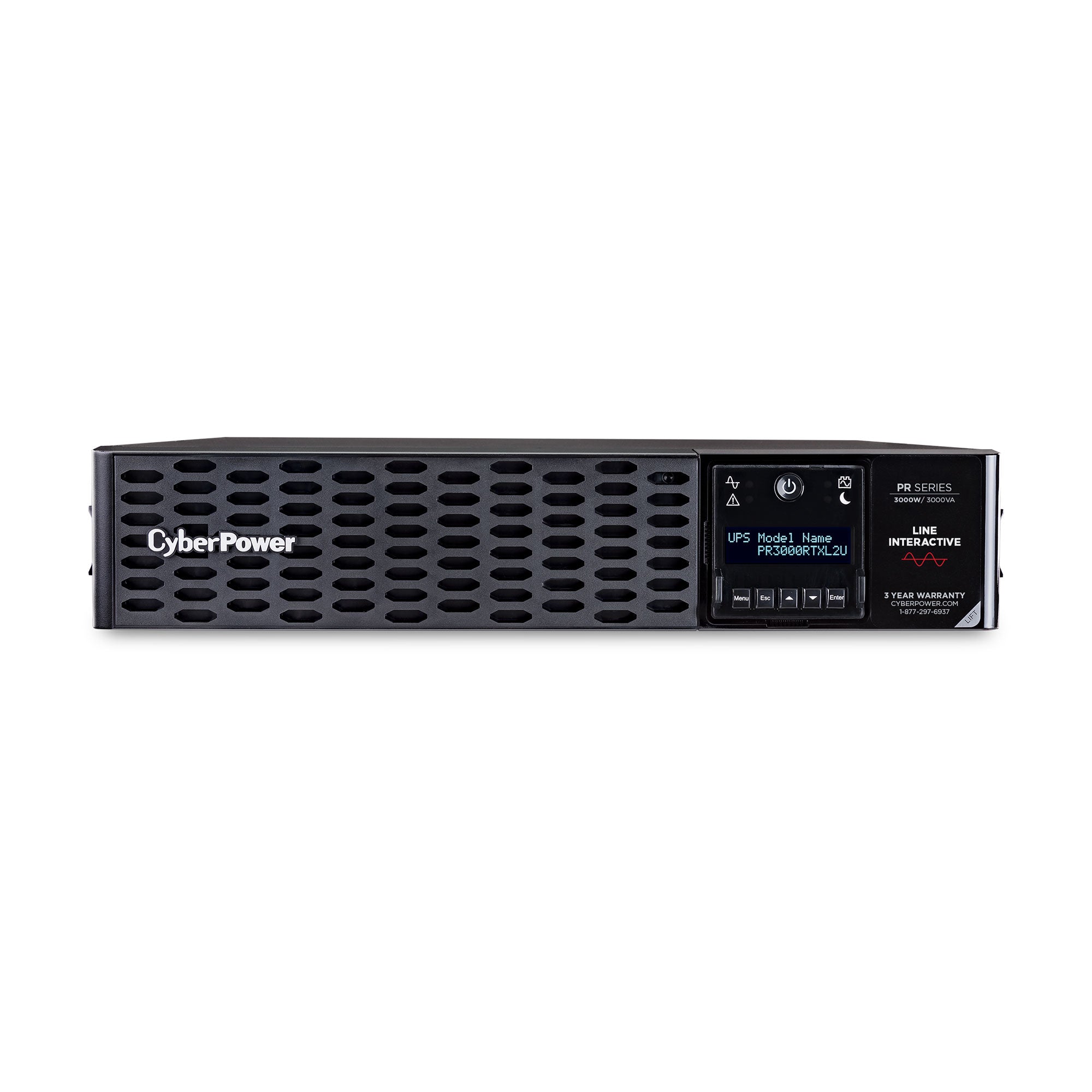 Cyber Power - PR3000RTXL2U - UPS SYSTEMS New Smart App 3000VA/3000W, Sine Wave, 2U, NEMA L5-30P, 10 Ft Cord