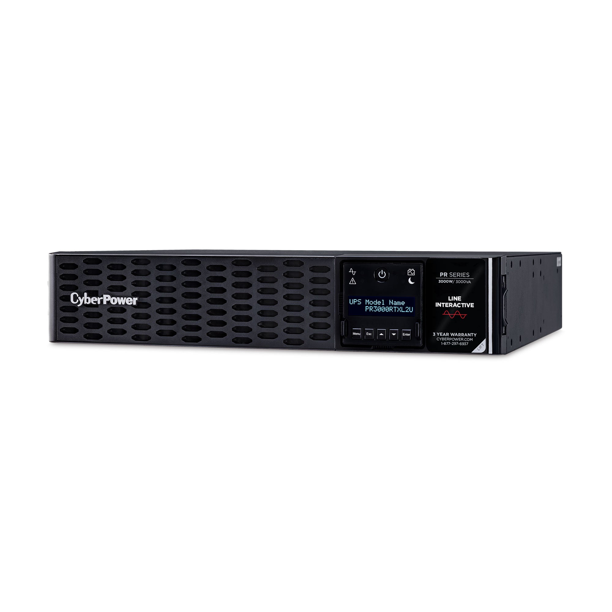 Cyber Power - PR3000RTXL2U - UPS SYSTEMS New Smart App 3000VA/3000W, Sine Wave, 2U, NEMA L5-30P, 10 Ft Cord
