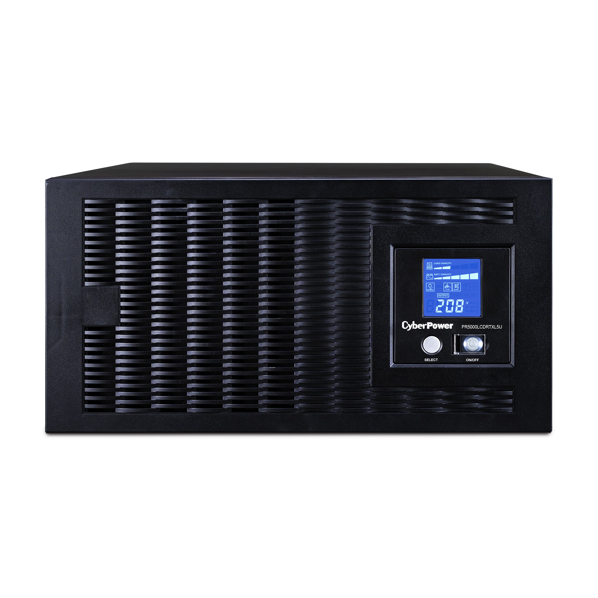 CYBERPOWER - PR5000LCDRTXL5U - 5000VA/4000W, Pure Sine Wave, 5U, NEMA L6-30P, 10 ft cord, USB, Serial, SNMP, Relay, EPO, PowerPanel Business Edition software, Yes, 3 year warranty