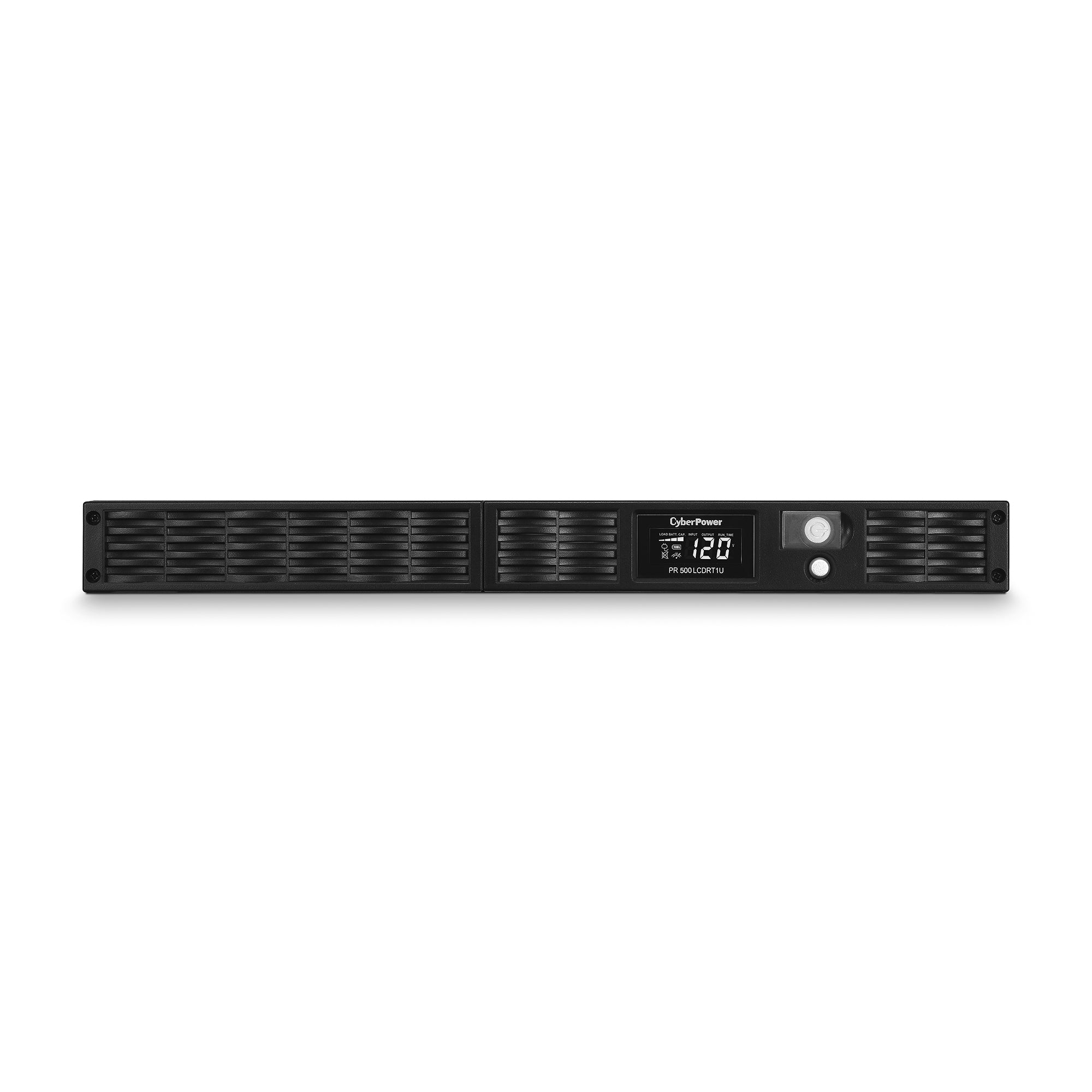 CYBERPOWER - PR500LCDRT1U - 500VA/400W, Pure Sine Wave, 1U, NEMA 5-15P, 10 ft cord, USB, Serial, SNMP, Relay, EPO, PowerPanel Business Edition software, Yes, 3 year warranty