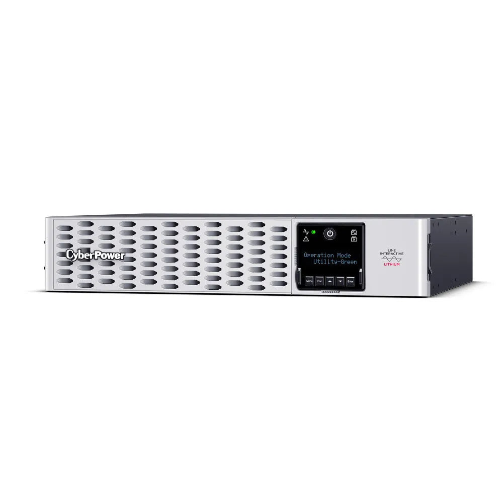 CYBERPOWER - PRL3000RT2UC - 3000VA/3000W, Sine Wave, 2U, NEMA L5-30P, 10 Ft Cord, 8 NEMA 5-20R, 1 NEMA L5-30R, USB, Serial, SNMP, Cloud card, Relay, EPO, Lithium, PowerPanel Business Edition software, 5 Year Warranty