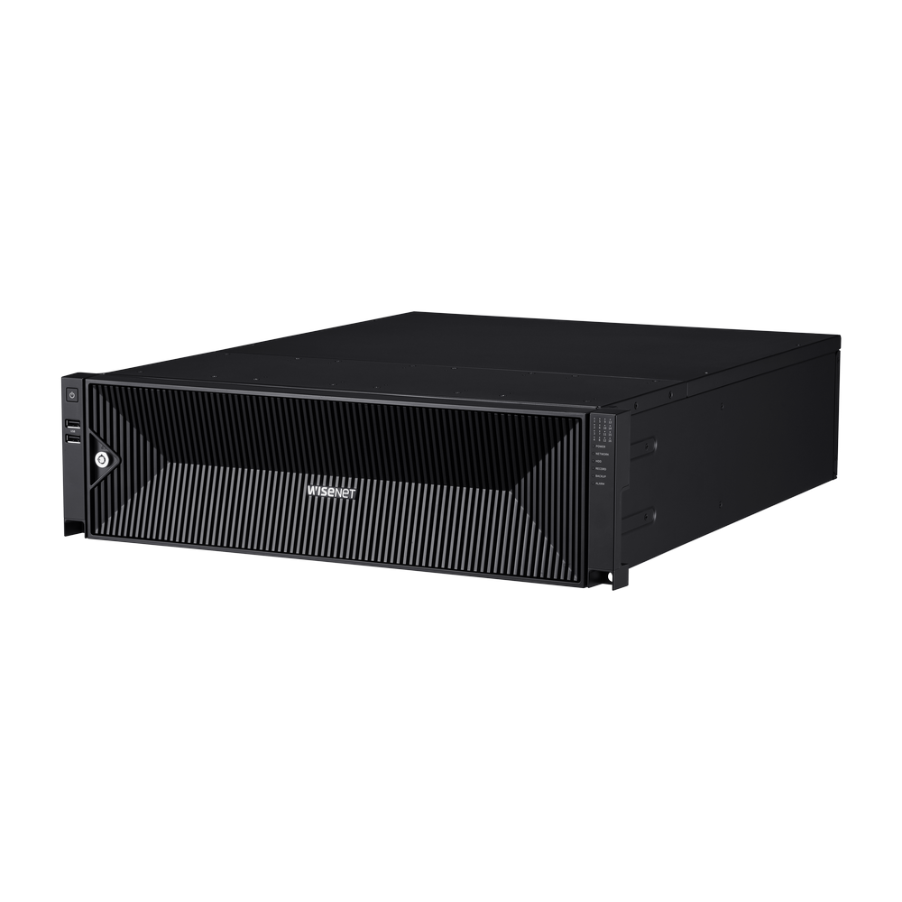 Hanwha - PRN-3200B4-140TB - 8K NVR (Intel based), 140TB RAW, 32 channels, H.265, H.264, MJPEG, 16 fixed internal SATA HDDs (10TB max per HDD), RAID 5 & 6, ARB (Automatic Recovery Backup), 400 Mbps recording / up to 32 Mbps playback, Dual stream recor