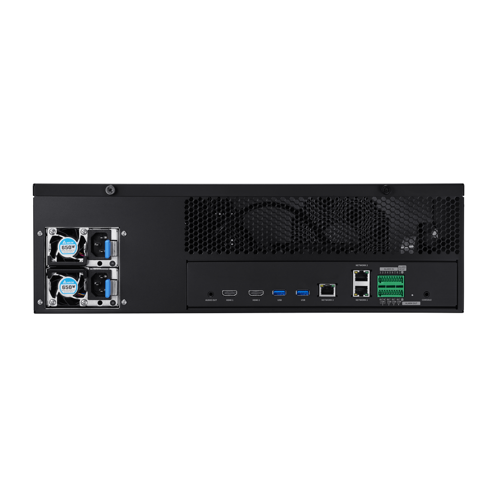 Hanwha - PRN-3200B4-96TB - 8K NVR (Intel based), 96TB RAW, 32 channels, H.265, H.264, MJPEG, 16 fixed internal SATA HDDs (10TB max per HDD), RAID 5 & 6, ARB (Automatic Recovery Backup), 400 Mbps recording / up to 32 Mbps playback, Dual stream recordi