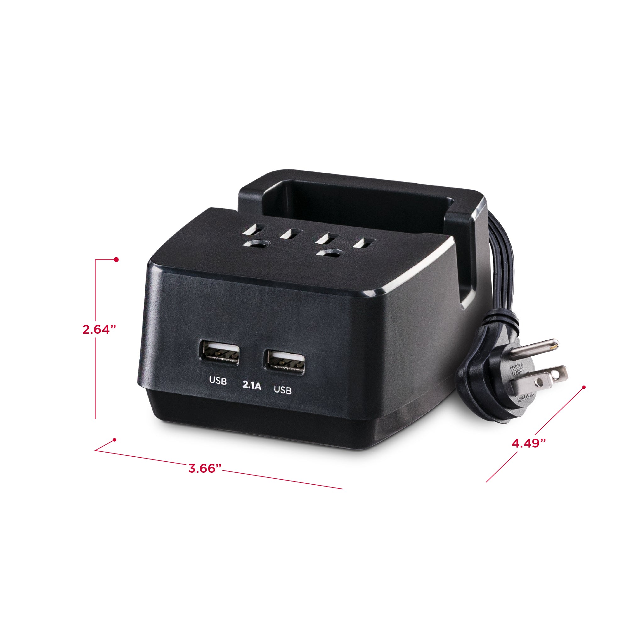 Cyber Power - PS205U - Dual Power Station 2-Outlets with 2-2.1A USB Charging Ports and 5FT Cord