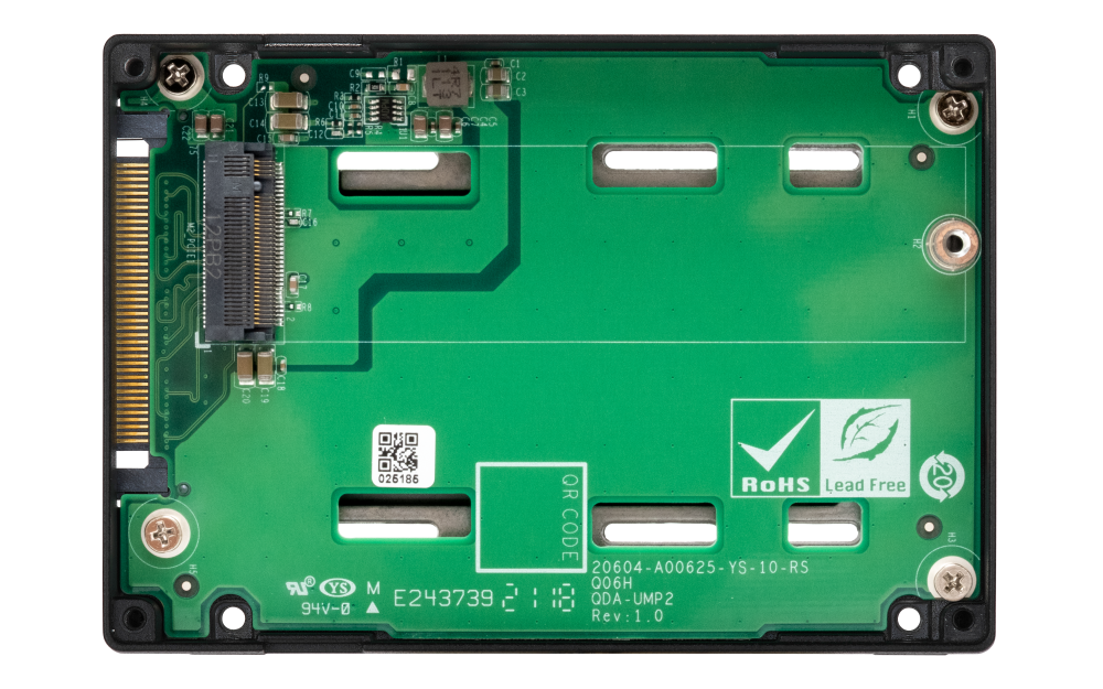 QNAP - QDA-UMP4 - M.2 2280 PCIe NVMe Gen4 x4 to U.2 PCIe NVMe Gen4 x4 converter/adapter (Backwards compatible with PCIe Gen3)