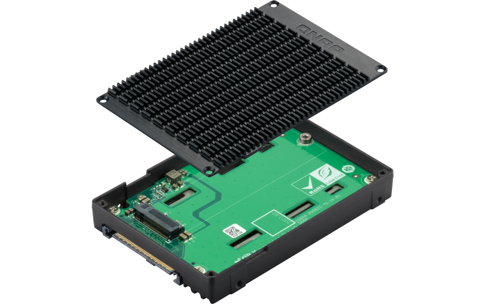 QNAP - QDA-UMP4 - M.2 2280 PCIe NVMe Gen4 x4 to U.2 PCIe NVMe Gen4 x4 converter/adapter (Backwards compatible with PCIe Gen3)