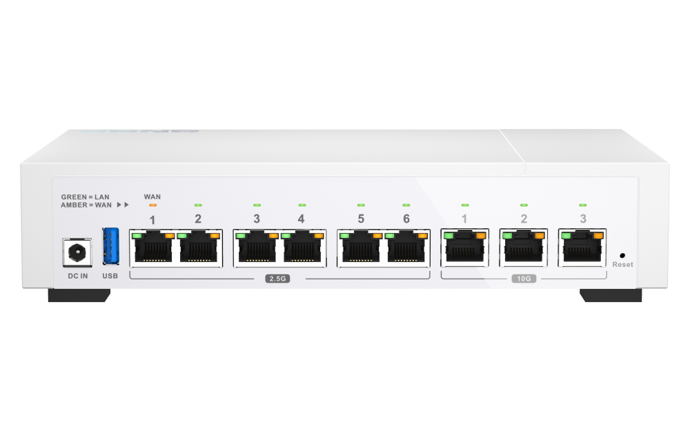 QNAP - QHora-322-US - QHora-322: 2.5/10G High Speed QuWAN VPN Router. 3 x 10GBase-T, 6 x 2.5GbE Port