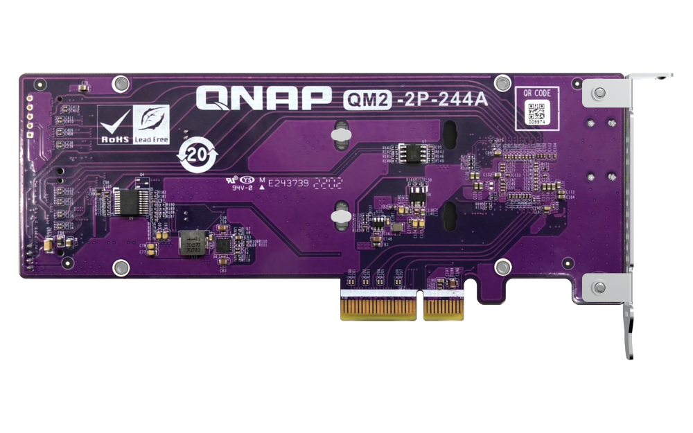 QNAP - QM2-2P-244A - Dual M.2 22110/2280 PCIe SSD expansion card