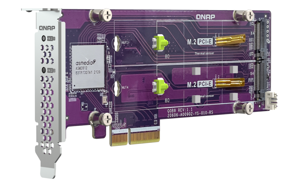 QNAP - QM2-2P-344A - Dual M.2 PCIe SSD Expansion Card