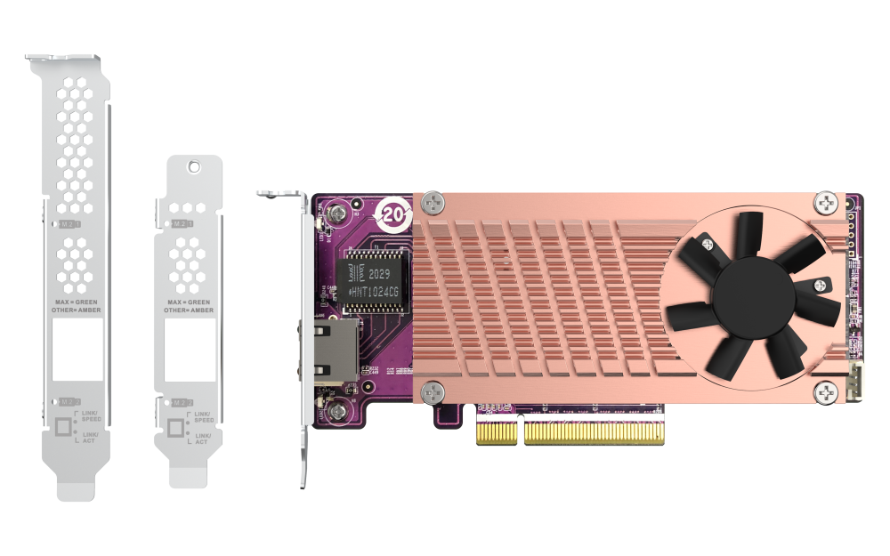 QNAP - QM2-2P10G1TB - QM2 Series, 2 x PCIe 2280 M.2 SSD Slots, PCIe Gen3 x 8